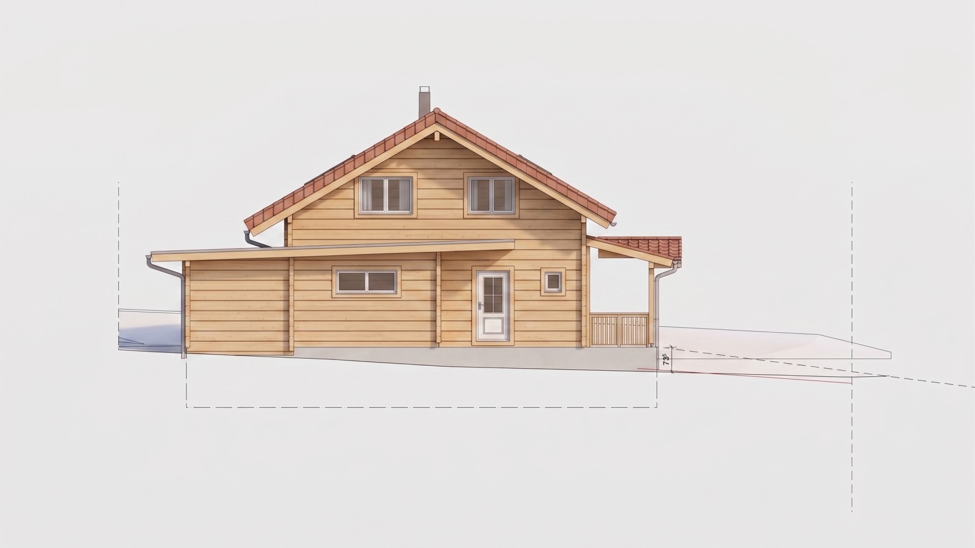 Blockhaus Ellrich 7 Westansicht des Blockhauses Ellrich