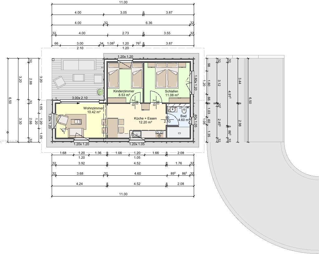 finnholz blockhaus klassiker 46 wohnflaeche 46qm erdgeschoss