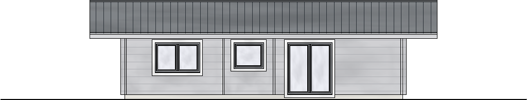 Nordansicht des FINNHOLZ Blockhaus Modells 75B mit einer Wohnfläche von 75qm.