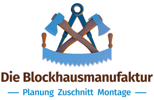 Logo von FINNHOLZ mit zentraler Darstellung traditioneller Zimmermannswerkzeuge.
